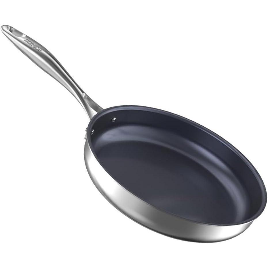 Titanium Alloy Stainless Steel 10-inch PFAS-Free PFOA-Free Non-Stick Pan Dishwasher-Safe Oven-Safe Suitable For All Stovetop Cookware