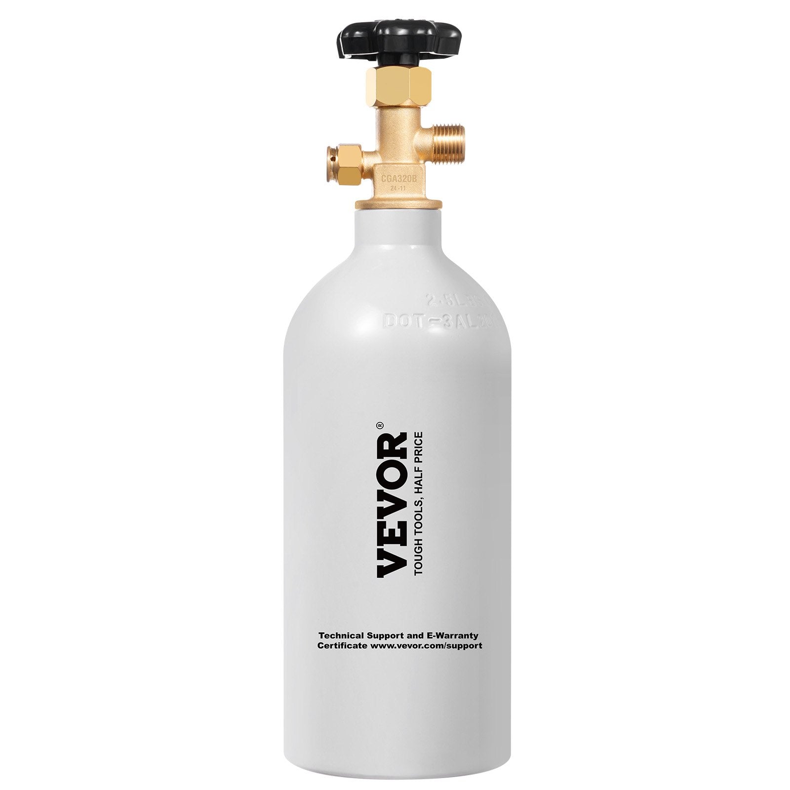 CO2 Tank 2.5 Lbs New Aluminum Alloy Cylinder With CGA320 Valve DOT Approved