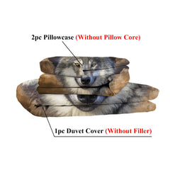 3pcs Wolf Pack Tribe Bedroom Printed Bedding Suitable For All Seasons