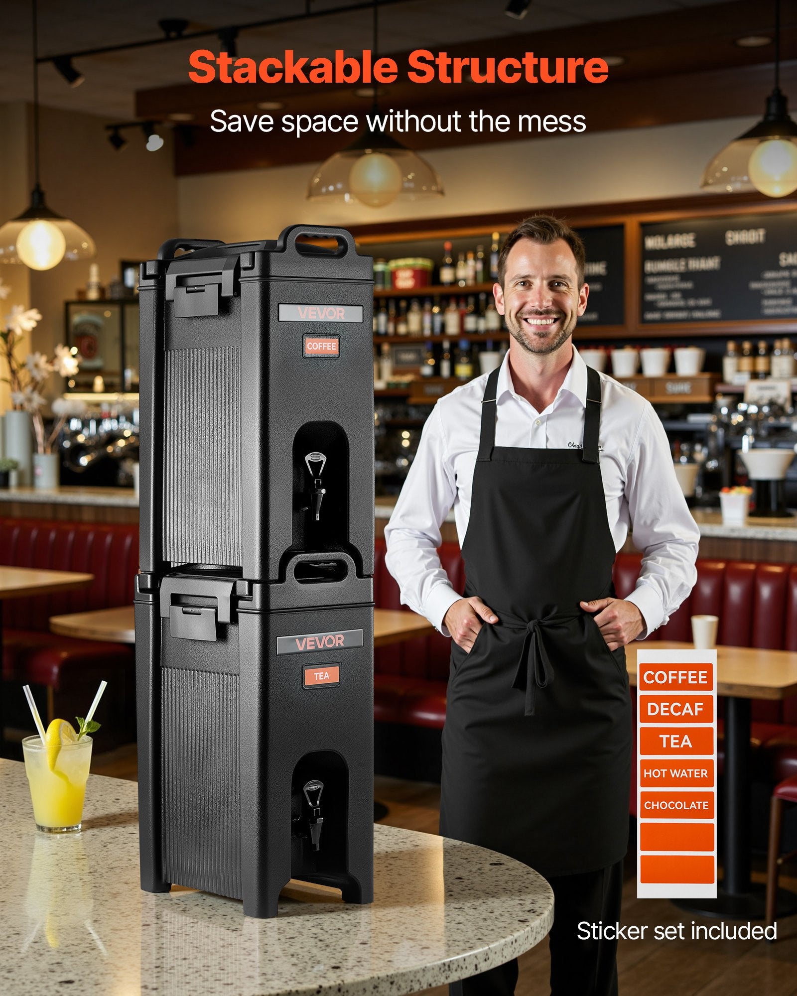 Insulated Hot And Cold Beverage Dispenser 5Gal/19L Drink Server Pack Of 2
