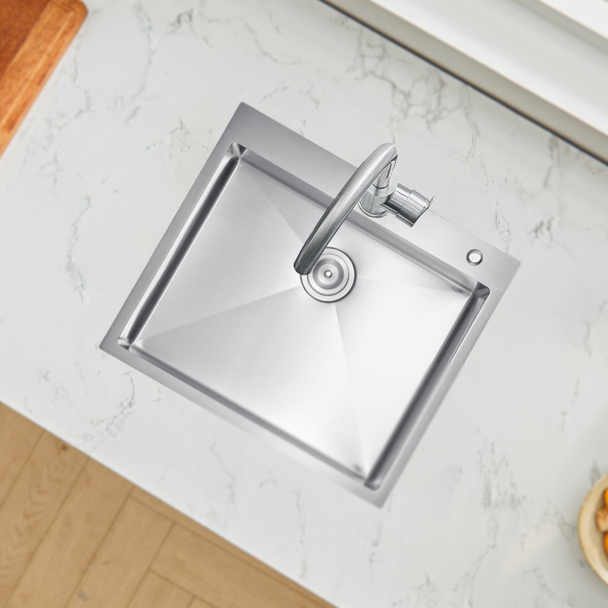 25' Kitchen Sink Top Mount Single Bowl Drop-In Basin Stainless Steel Bar