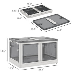 Stackable Storage Bins With Lids, Wheels, And Collapsible, White