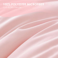 White & Pink Oversized Duvet Cover Set Includes 1 Duvet Cover & 2 Pillowcases. Premium Breathable Fabric, Hotel-grade Minimalist Design. Versatile For Bedrooms And Guesthouses. Perfect Christmas Gift.