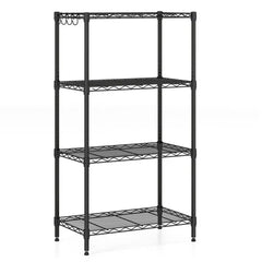 4-Tier Heavy-Duty Metal Wire Shelving, 600 Lbs Total Load Capacity With Anti-Toppling Kits For Garage & Kitchen