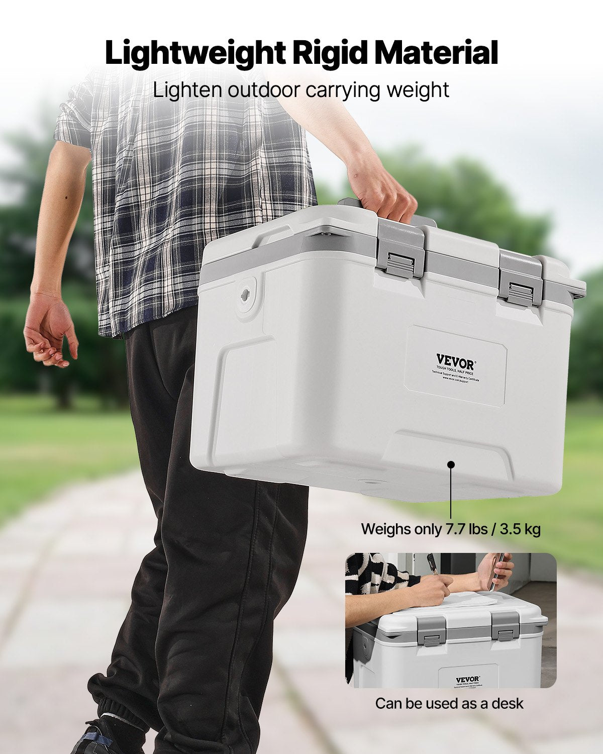 Portable Cooler 21 QT Insulated Hard Cooler 30 Can Capacity With Handles Strap