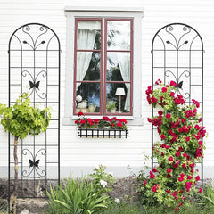 4 Pack Metal Garden Trellis 86.7" X 19.7" Rustproof Trellis For Climbing Plants Outdoor Flower Support