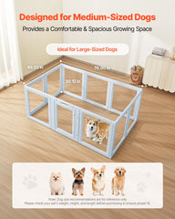 Dog Whelping Box With Window Transparent Playpen For Large Dog 76x49x30 In