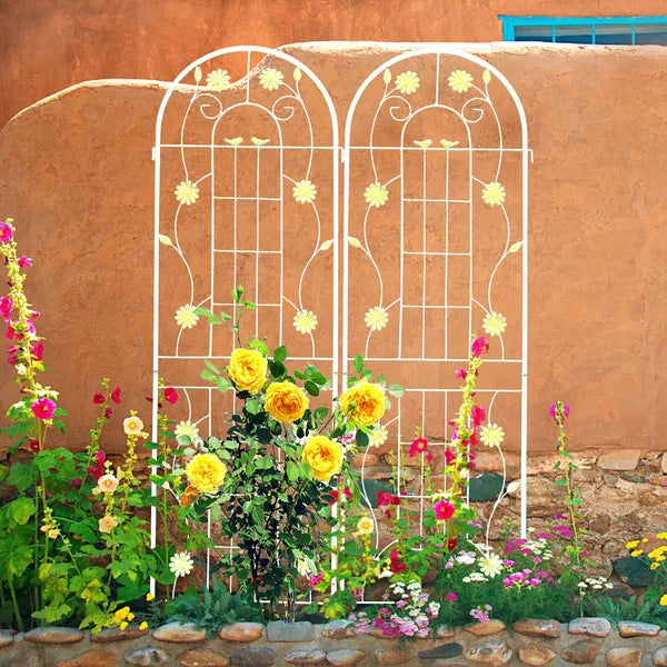 2 Pack Metal Garden Trellis 71" X 19.7" Rustproof Trellis For Climbing Plants Outdoor Flower Support
