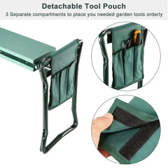 Foldable Garden Kneeler Seat With Kneeling Soft Cushion Pad Tools Pouch Portable Gardener