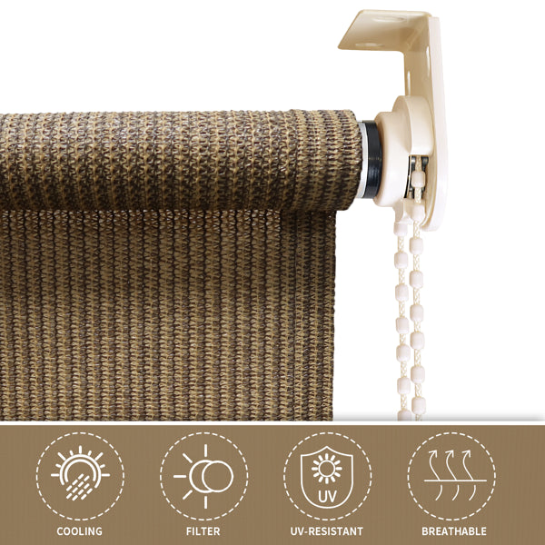 7'X8' Walnut HDPE Spliced Roller Shutter
