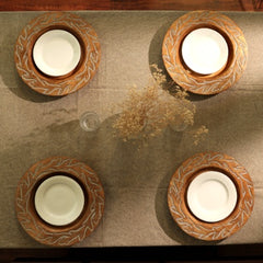 Handcrafted 13 Wood Charger Plate  Wooden Dinning Placemat Artisan Wood Tableware