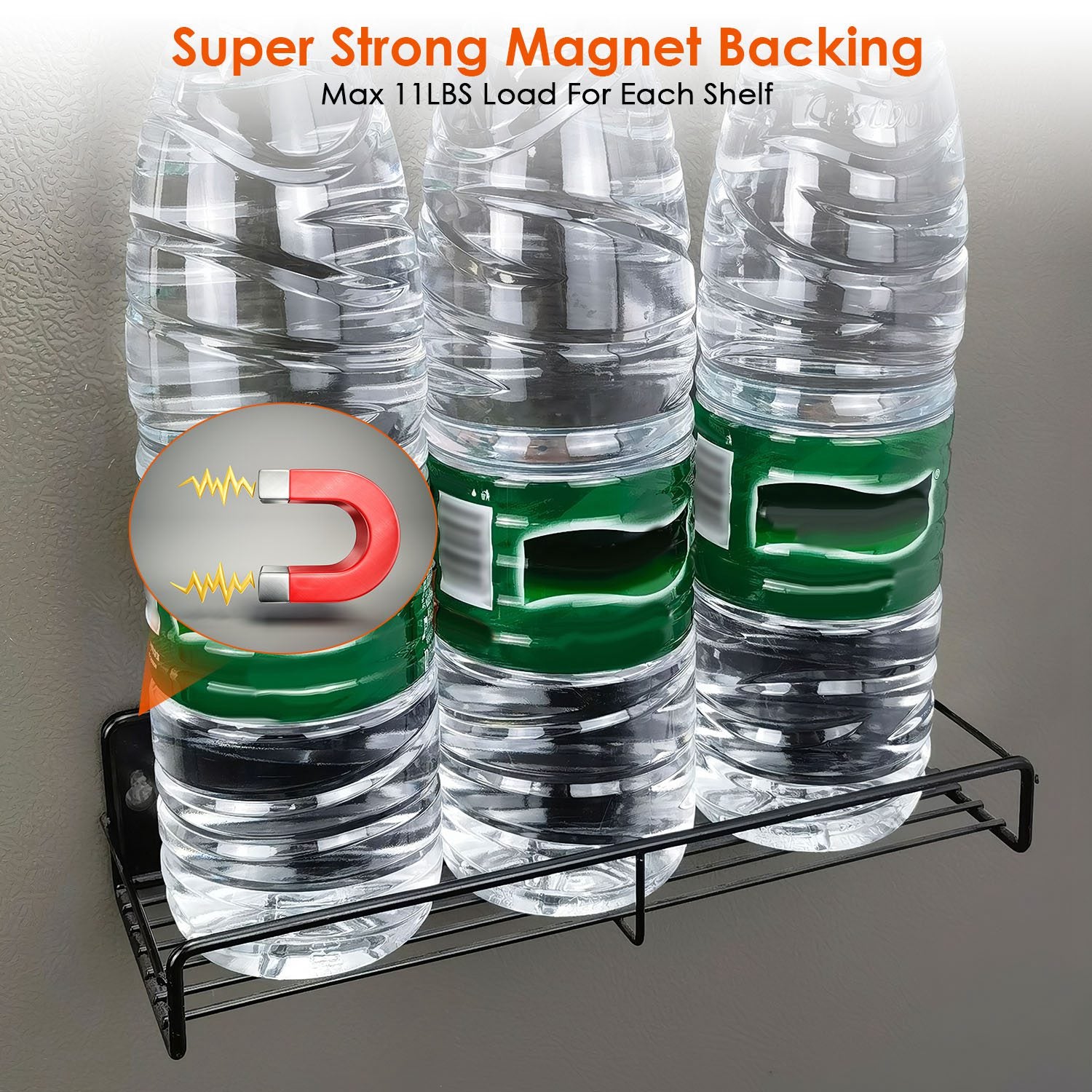 4Pack Strong Magnetic Spice Rack Organizer Fridge Storage Shelf For Jars Seasoning Tins Utensils Space Saver Holder For Refrigerator Microwave