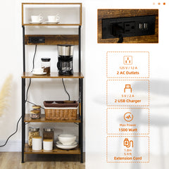 Kitchen Bakers Rack with Power Outlet