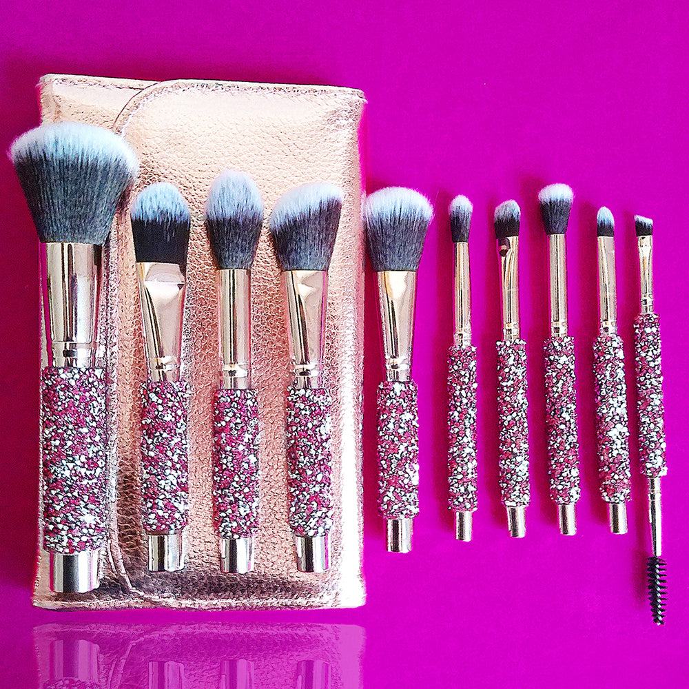 10 In 1  Diamond Inlaid Handmade Custom Makeup Brush