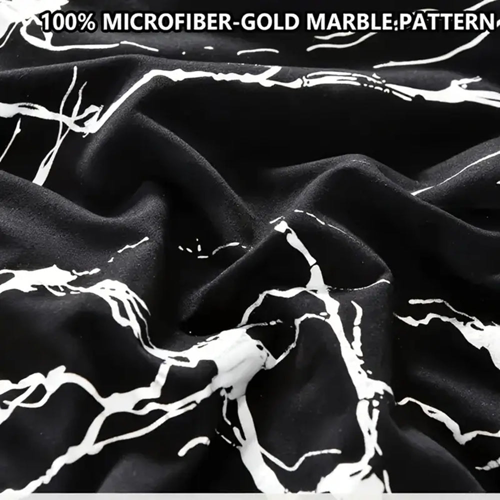 Black Marble Pattern Bed Set