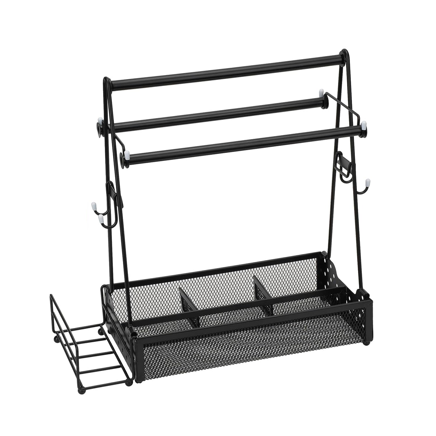 Utensil Caddy Metal Grill Caddy With Paper Towel Holders Utensil Holder For Outdoor Picnic Barbecue Camping Grilling Tools Storage Organizer Barbecue Accessories