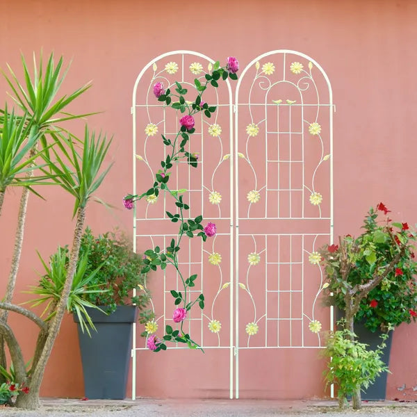 2 Pack Metal Garden Trellis 71" X 19.7" Rustproof Trellis For Climbing Plants Outdoor Flower Support