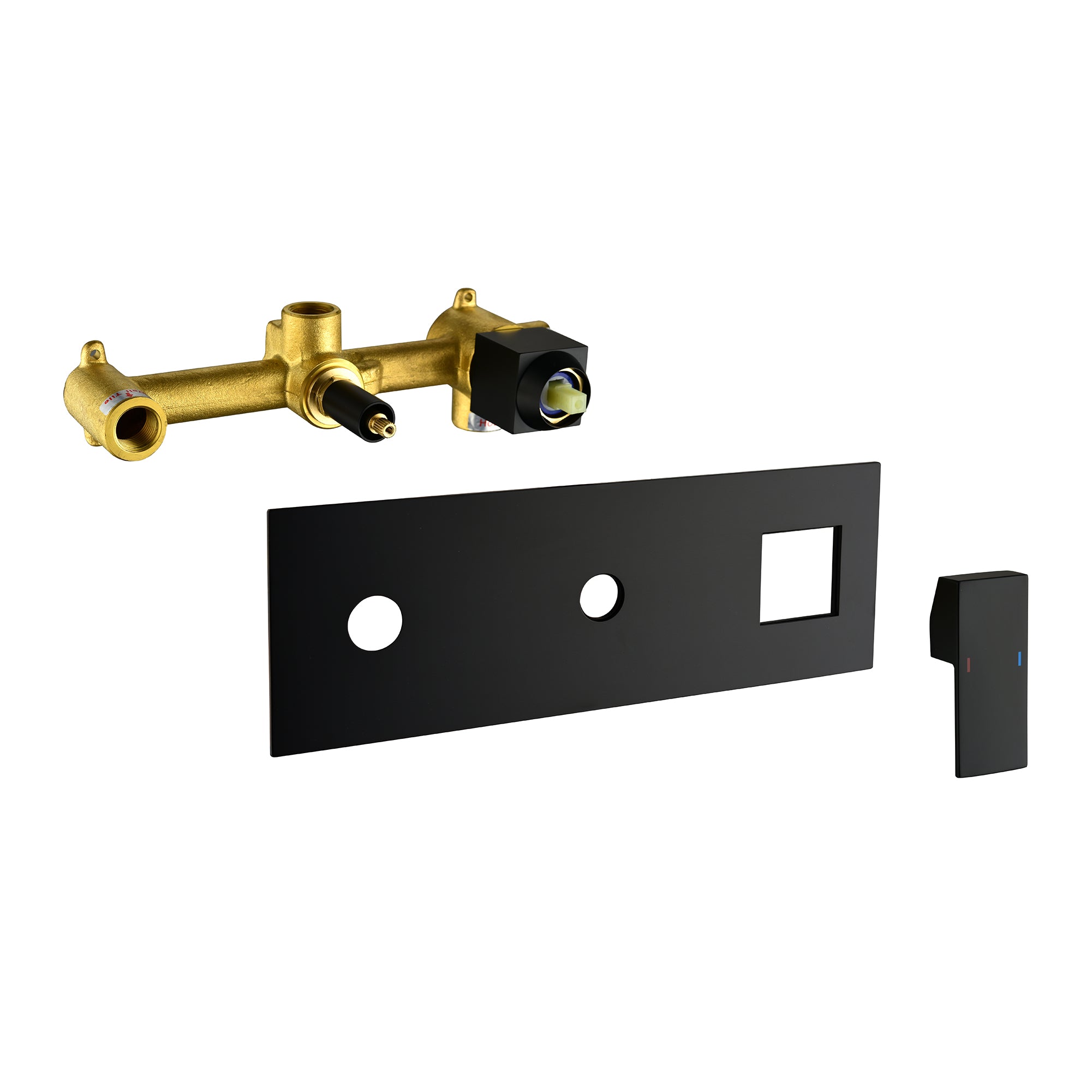 Brass Matte Black Shower Faucet With Shower System, 10 Inch Shower Head And Handheld Spray Bathroom Deluxe Faucet Combination