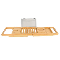 Bathtub Caddy Tray Crafted Bamboo Bath Tray Table Extendable Reading Rack Tablet Phone Holder For Valentines'S Day