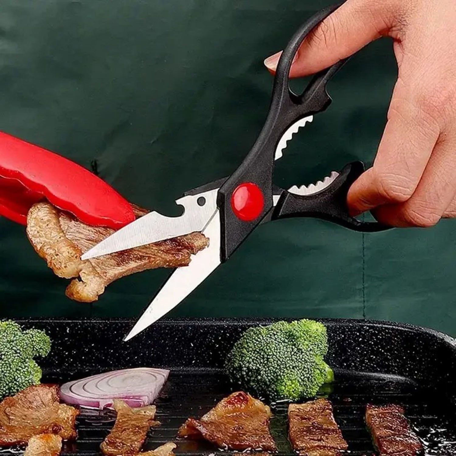 Food Scissors, Sharp Scissors With Walnut Tongs, Bottle Opener, Can Opener, Vegetable Cutting Scissors, Chopping Scissors, USPS Shipping, Supports Self Pickup