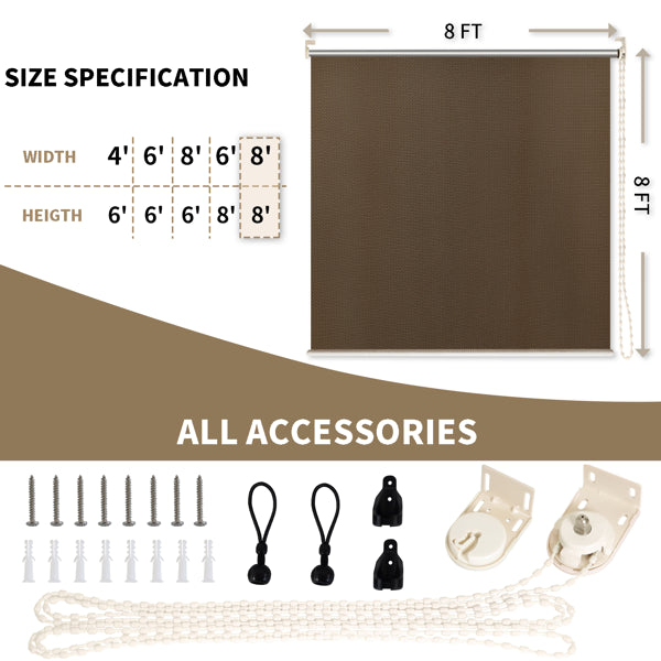 8'X8' Mocha HDPE Spliced Roller Shutter