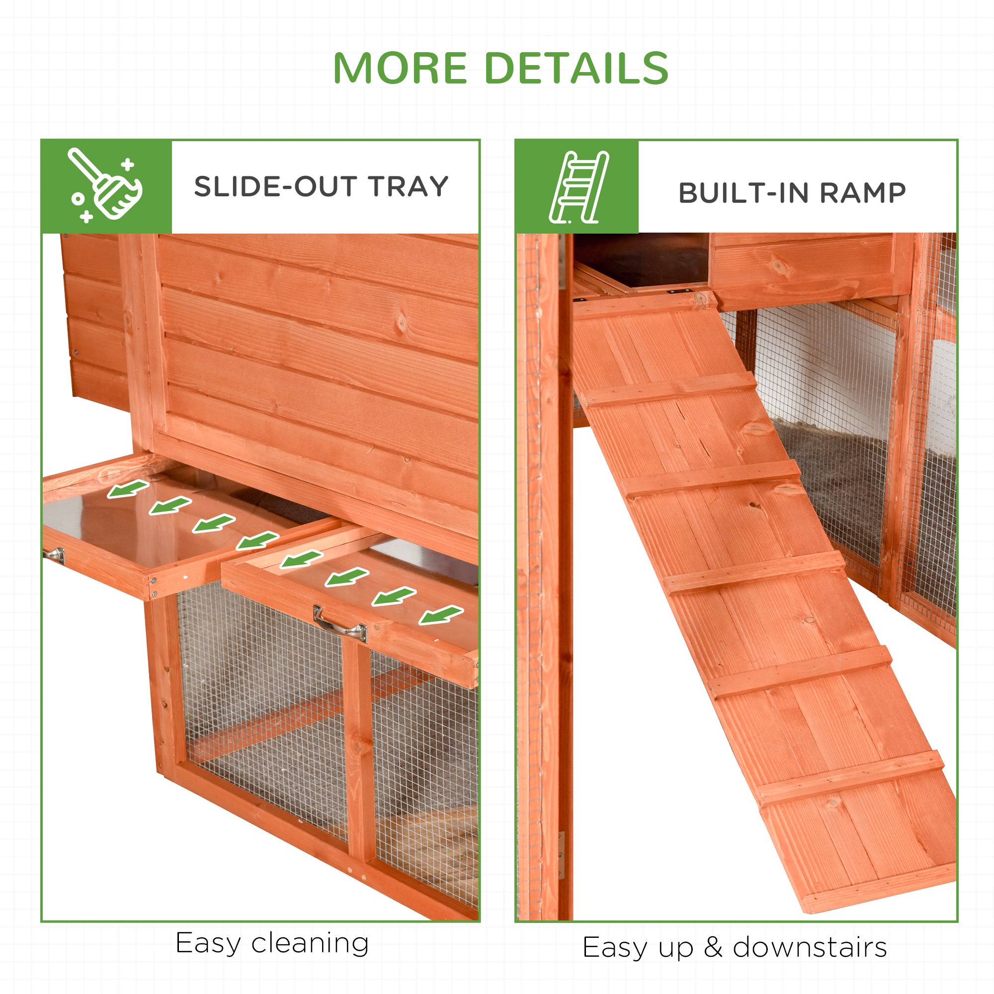 145" Wooden Chicken Coop with Run & Inner Hen House Space