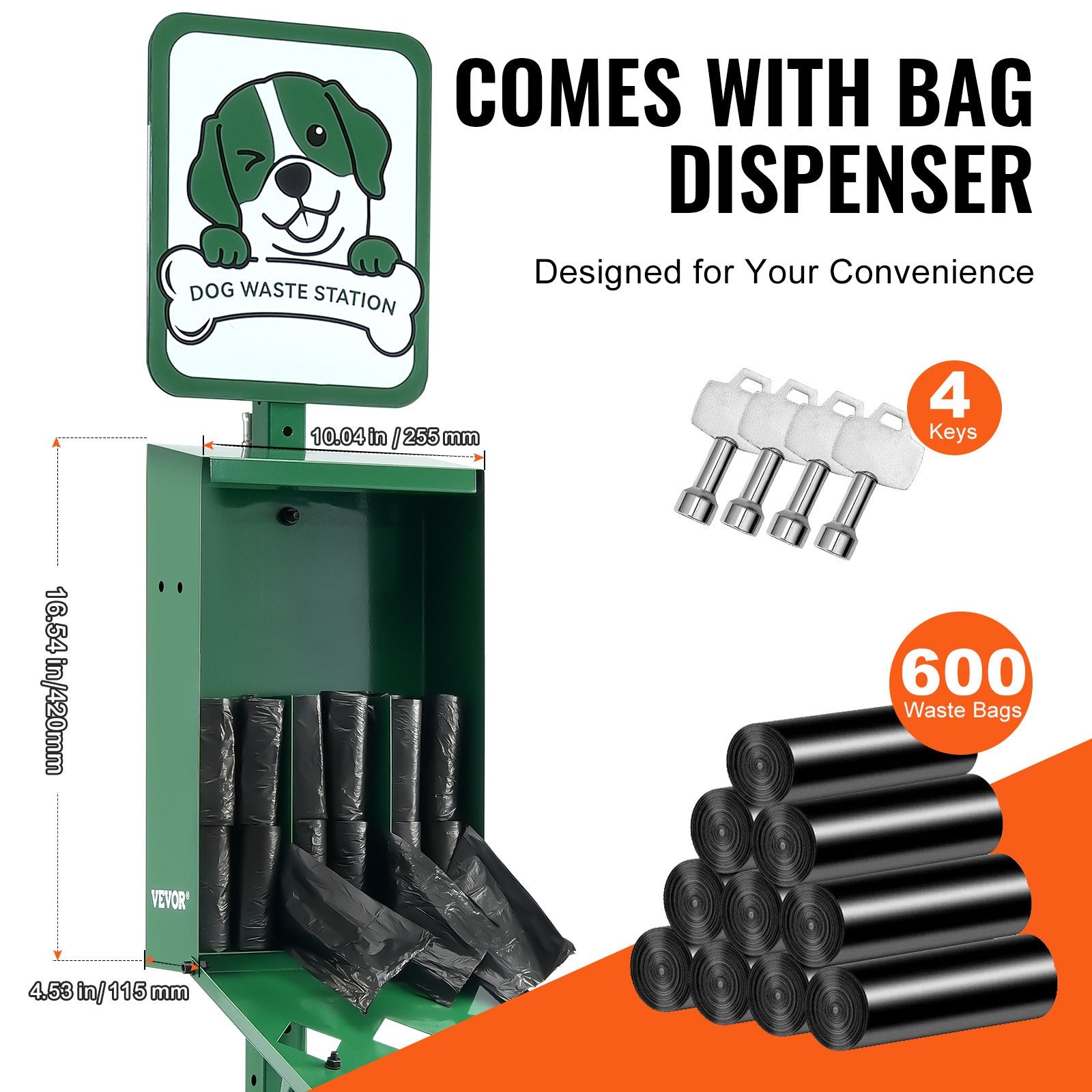 Dog Waste Station 11.5 Gallons Outdoor Dog Poop Station With 600 Bags