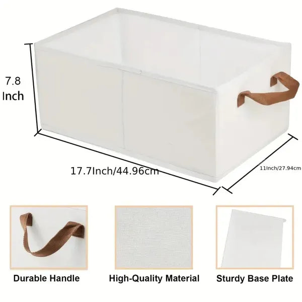 Portable Clothes Storage Box Foldable Thick Cloth Storage And Storage Bag For Organizing Bedroom Wardrobe Clothes With Window Storage Nano White And Linen Model.