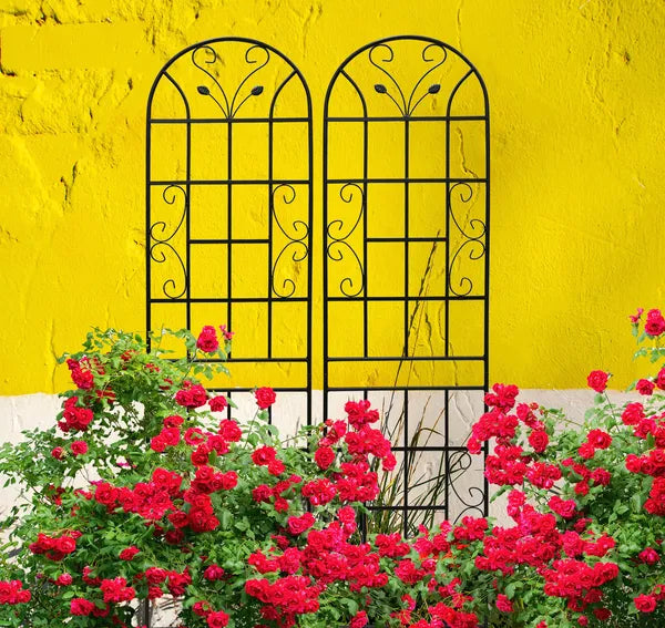 2 Pack Metal Garden Trellis 86.7" X 19.7" Rustproof Trellis For Climbing Plants Outdoor Flower Support Black