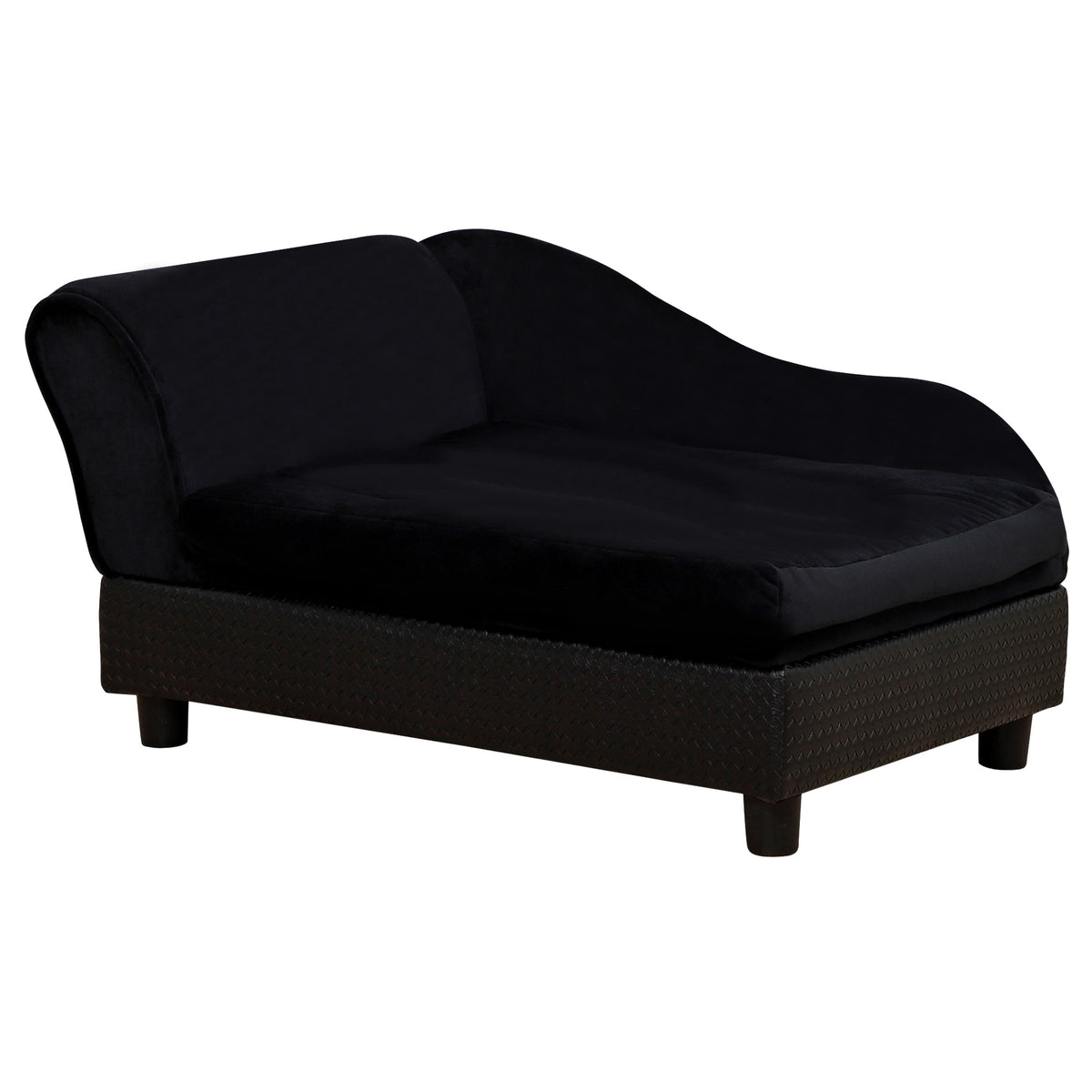 Pet Sofa Bed Couch with Storage, Pet Sofa for Cats and Small Dogs, Black