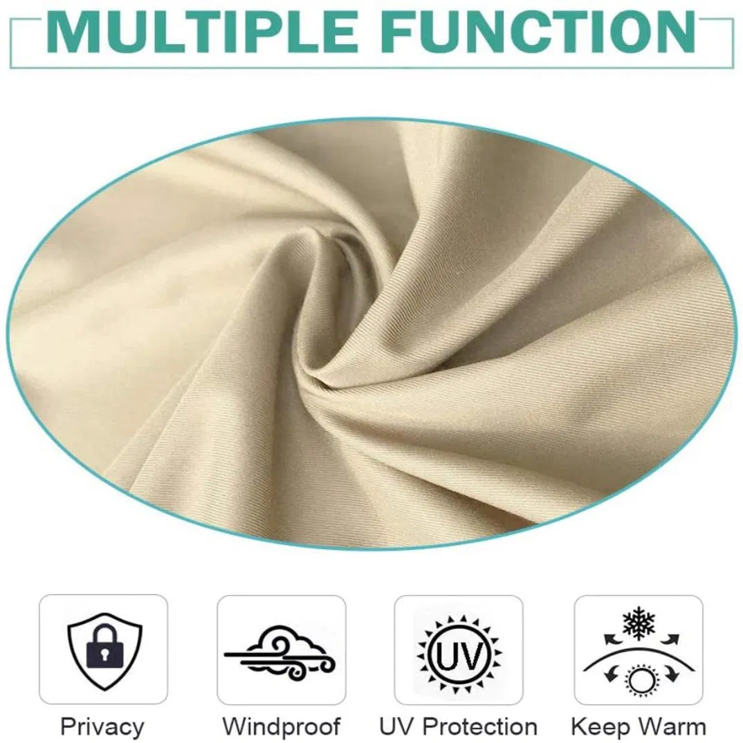 Beige Outdoor Thermal Grommet Blackout Curtain - 50 In. W X 96 In. L