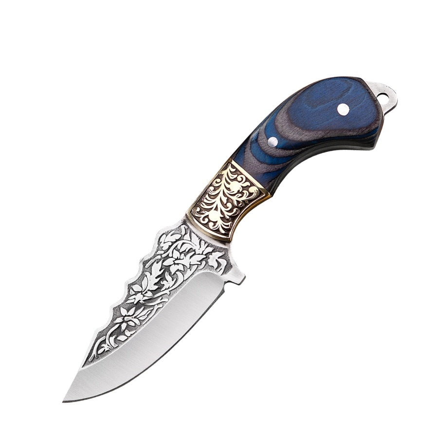 Blue Carved Fruit Knife