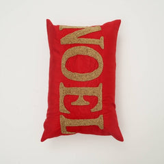 Handmade Red Noel Bead Wooden Pillow