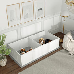 Whelping Box for Dogs and Puppies w/ Waterproof Pee Pad & Adjustable Door for Medium, Small Dogs, 77" x 38" x 19"