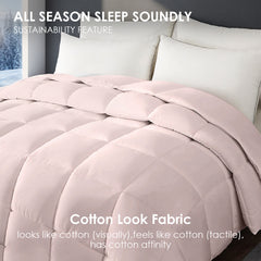 Pink Extra Large Plump Thick Duvet - Winter Enhanced Warmth With Skin-friendly Comfort. Bohemian Minimalist Checkered Design, Luxury Hotel-grade For Bedroom Use. Premium Christmas Gift Selection.