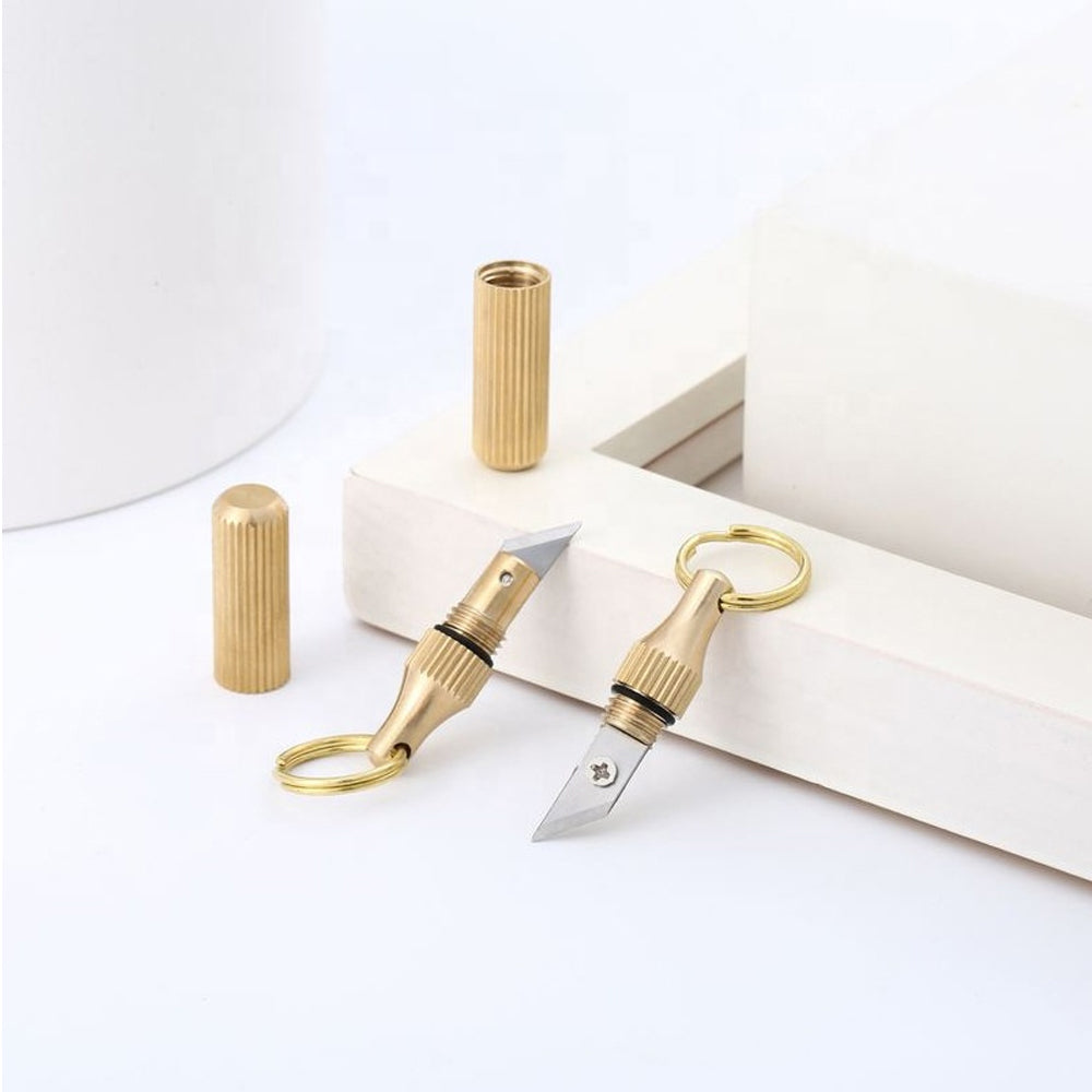 2PCS Stainless Steel Mini Pocket Knife - Leaf-Shaped Portable Capsule Knife With Keychain, Handcrafted Wooden Handle For Outdoor Camping, Fishing & Daily Use
