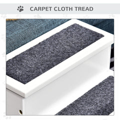 3 Step Carpeted Non Slip Pet Stairs Ramp for Cats and Small Dogs