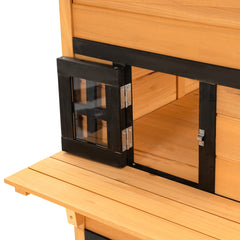 Outdoor Cat House, 3-Tier Kitty Shelter with 5 Escape Doors, Weather Resistant, Yellow & Black