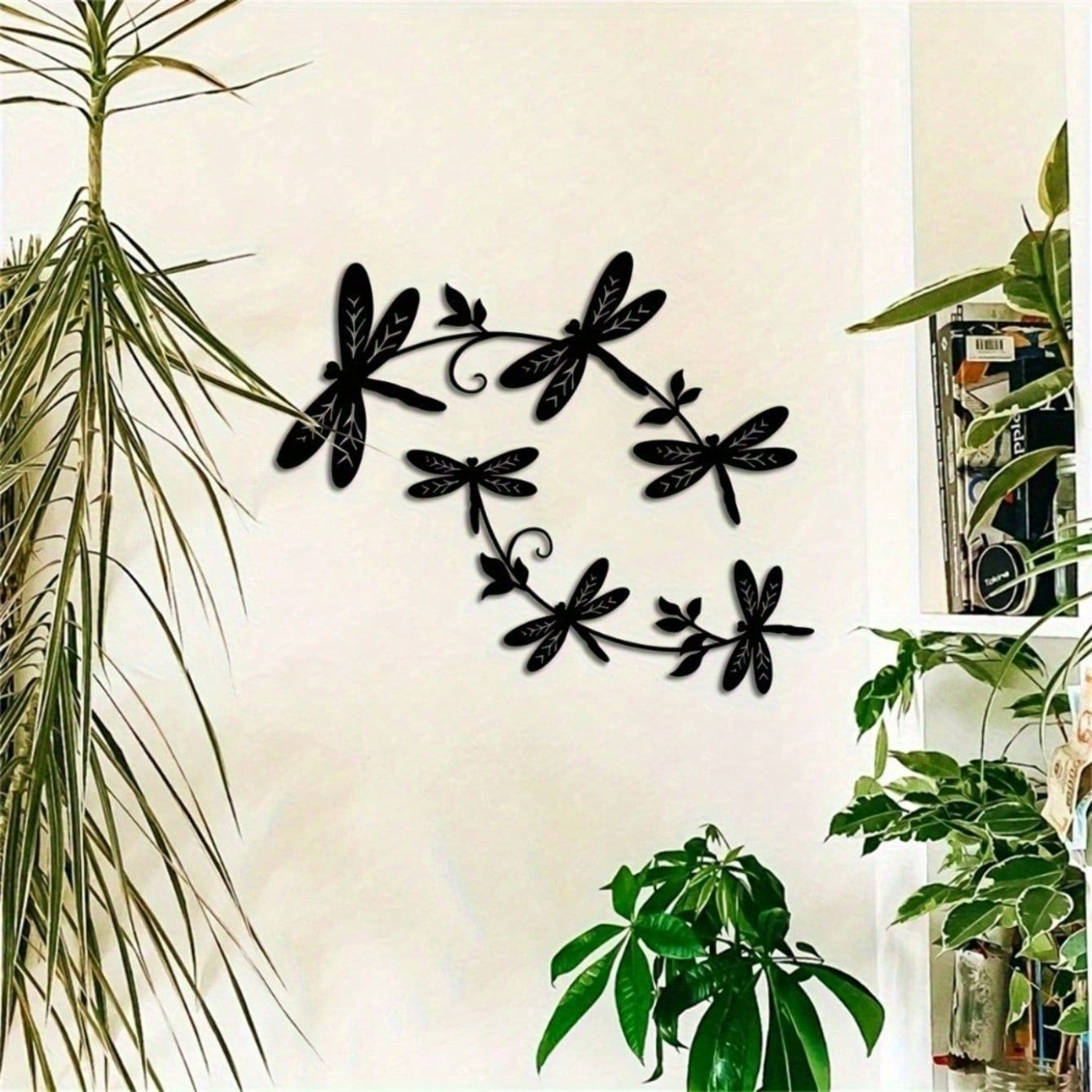 Elegant Dragonfly Wall Art Decor Set - 2-Piece Metal Sculpture For Indoor