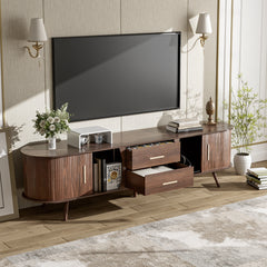 Mid-Century Modern TV Stand For 80  TV, Entertainment Center With Storage For Living Room, Bedroom, Media Console Table With 2 Drawers