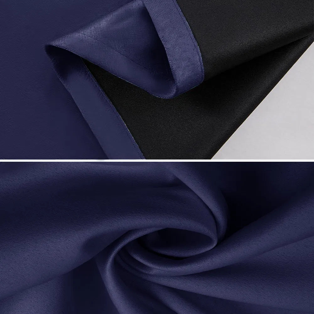Rod Pocket Thermal Insulated With Coated Lining 52 In. W X 63 In. L Indoor Blackout Curtains,2 Colors Available,Set Of 2