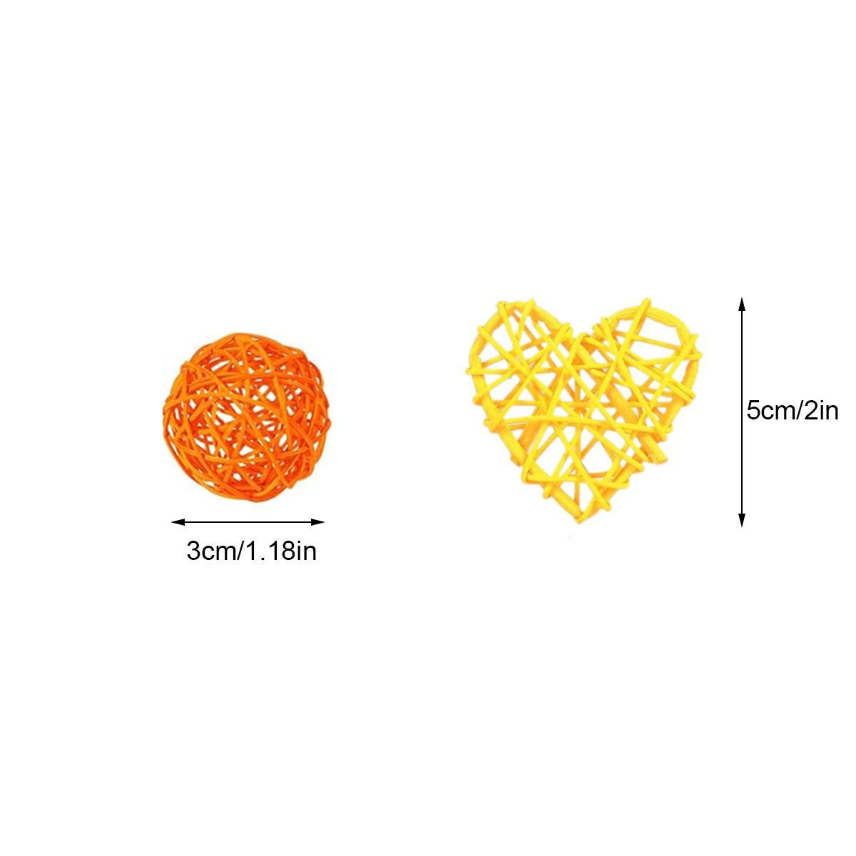48Pcs Colorful Wicker Rattan Balls