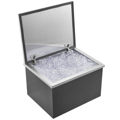 Drop In Ice Chest, 20'L X 16'W X 13'H Stainless Steel Ice Cooler, Commercial Ice Bin With Hinged Cover, 40 Qt Outdoor Kitchen Ice Bar, Drain-pipe And Drain Plug Included, For Cold Wine Beer