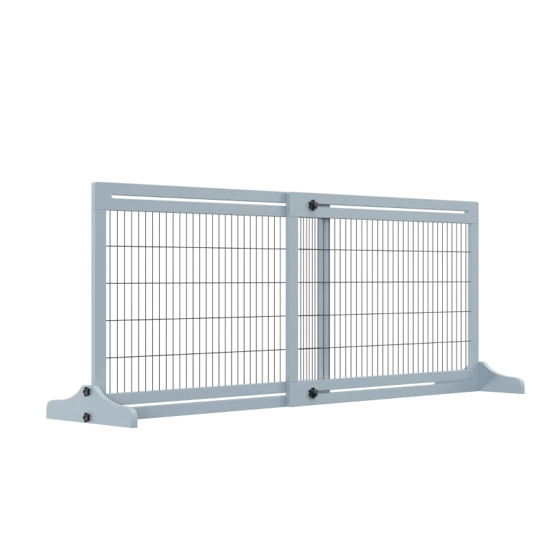 Extra Wide Freestanding Pet Gate With Adjustable Length Dog