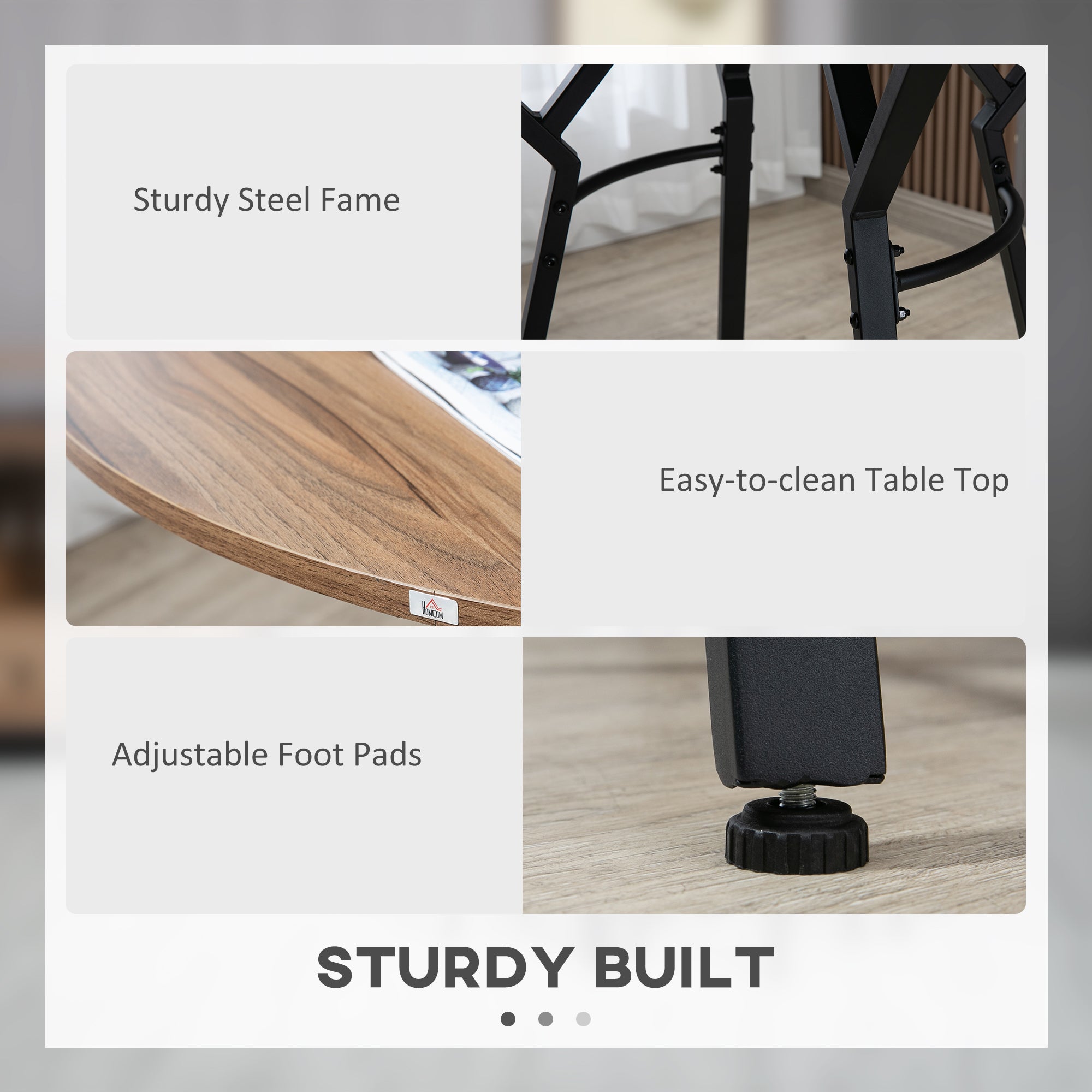 5-Piece Bar Table and Chairs Set, Space Saving Dining Table & 4 Stools