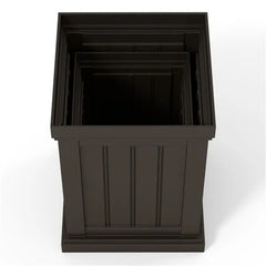 Set Of 2 Stackable PP Planters With Efficient Drainage Holes, Weather-Resistant Flower Pots For Indoor Outdoor Use