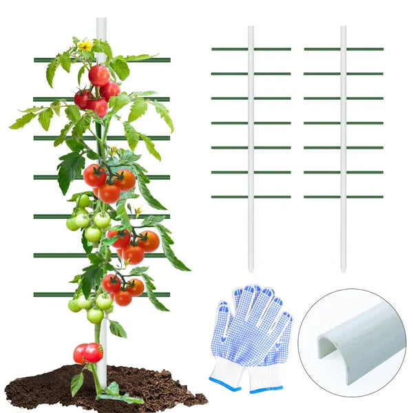 1PC 2FT*7FT White U-shaped Tube Climbing Trellis, Garden Flower Stand, Vegetable Climbing Trellis, Balcony And Garden Plant Climbing Trellis