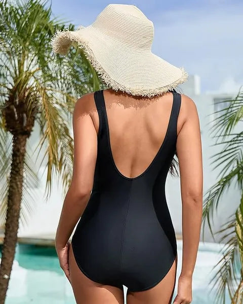 Women's One Piece Swimsuit Tummy Control Bathing Suit Sculpt Slimming Scoop Neck