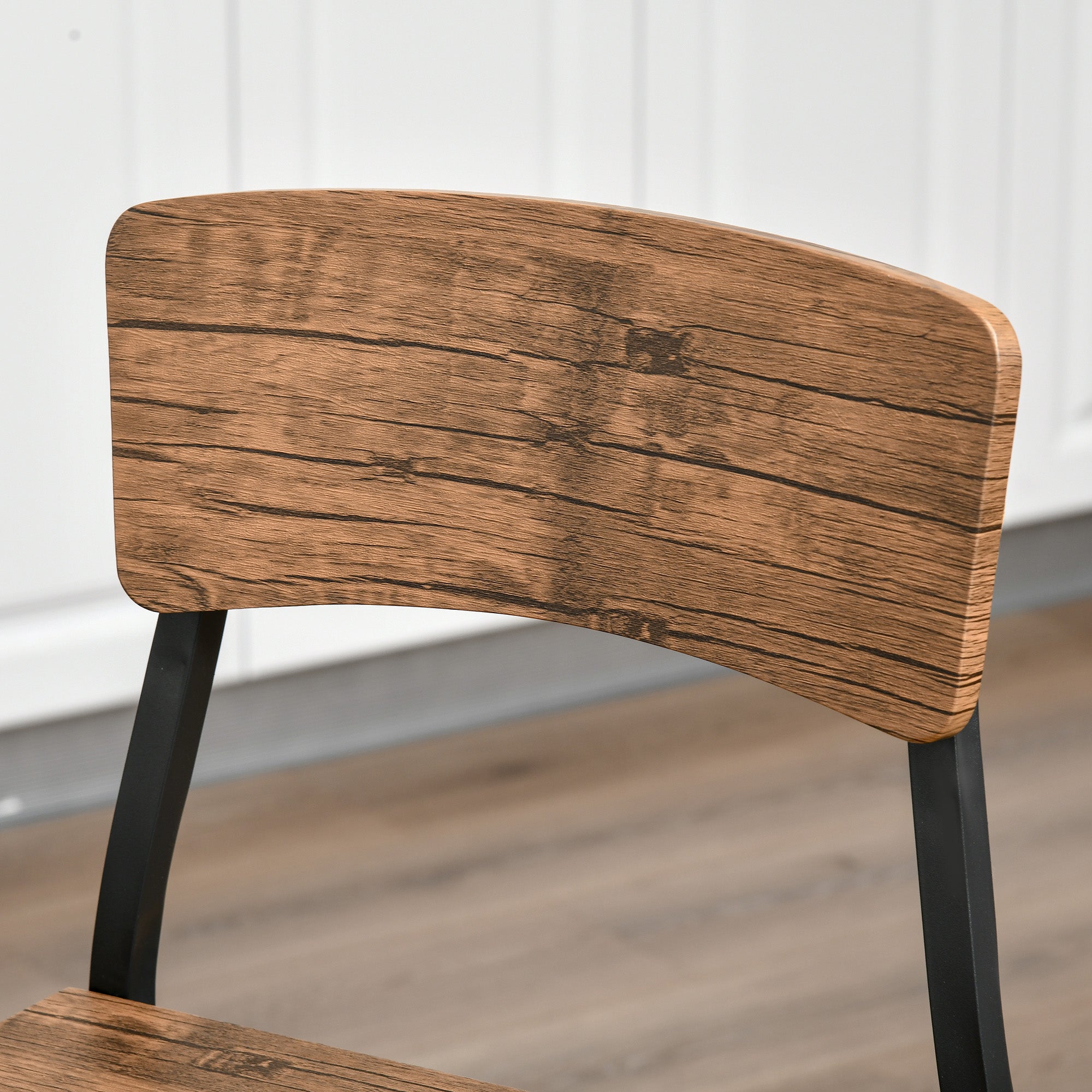 3 Piece Pub Table and Chairs, Small Kitchen Table and Chairs, Square Dining Table with 2 Stools, Walnut and Black