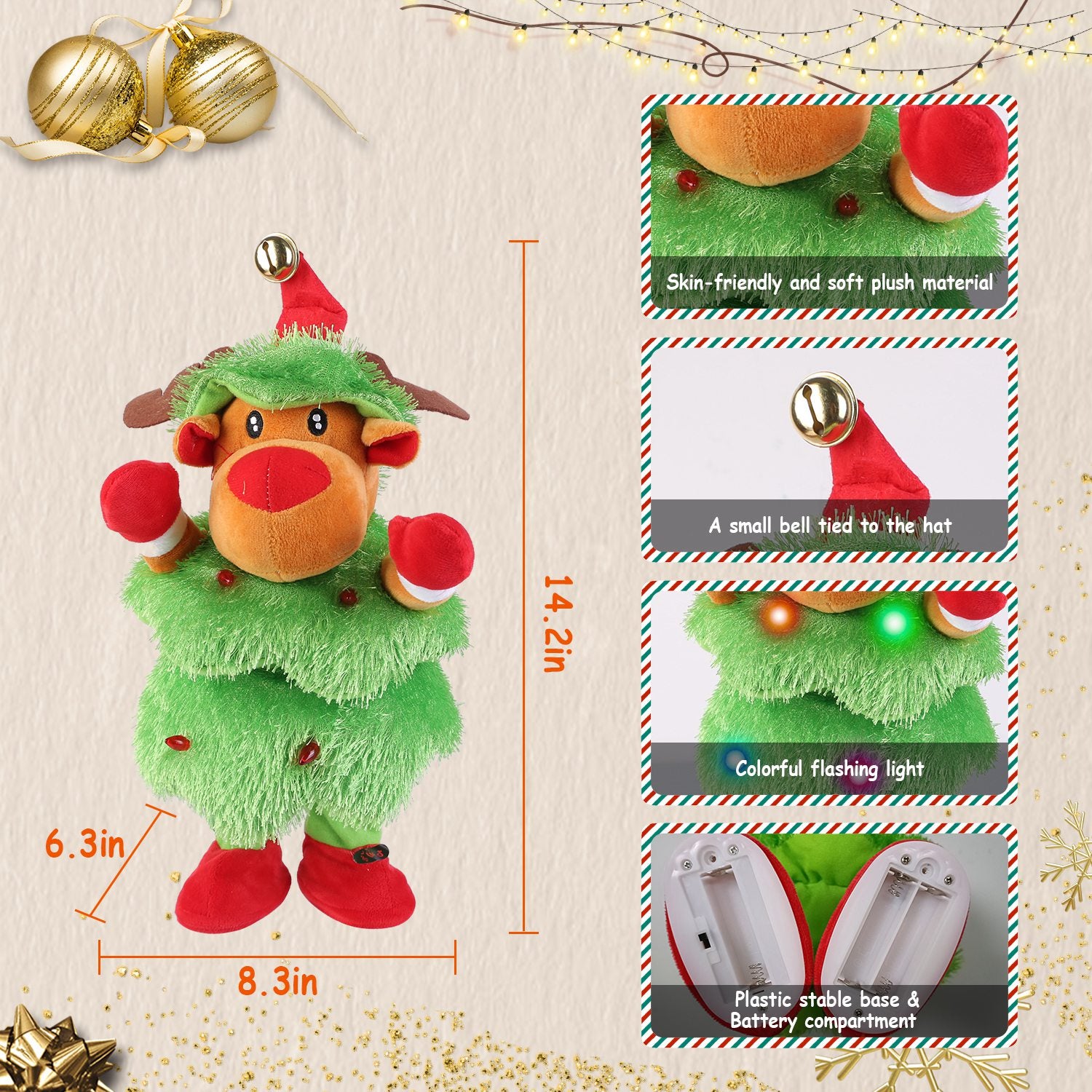 1Pc Penguin Or Elk Or Snowman Electric Dancing Singing Plush Toy Twisting Snowman Toy Talking Interactive Mimicking Funny Songs Wiggly Dance Kid Christmas Gift